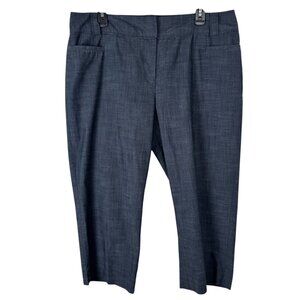 Apt. 9 Maxwell Chambray Blue Cropped Dress Slacks Pants Women's Size 16 EUC
